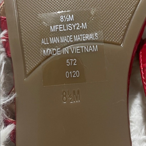 Marc Fisher Crimson Croc-Embossed Sandals - Picture 7 of 10